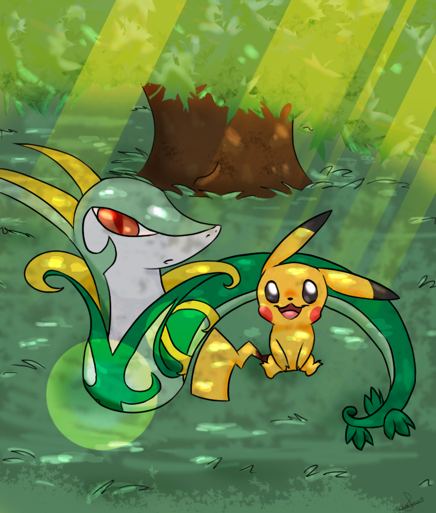 AT Pikachu and Serperior