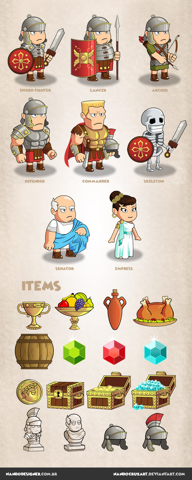 Game Characters - Roman Empire theme by NandoCruzArt on DeviantArt Game Characters - Roman Empire theme by NandoCruzArt on DeviantArt