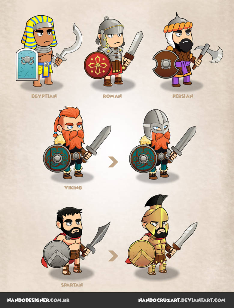 Game characters - civilizations by NandoCruzArt on DeviantArt