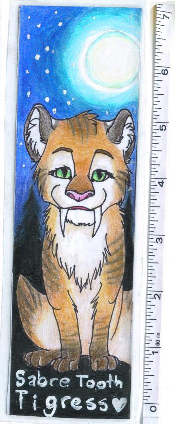 Sabre Tooth Tigress Bookmark