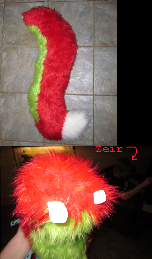 RedGreenWhite Fox Tail