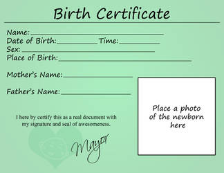 O.C. Birth Certificate