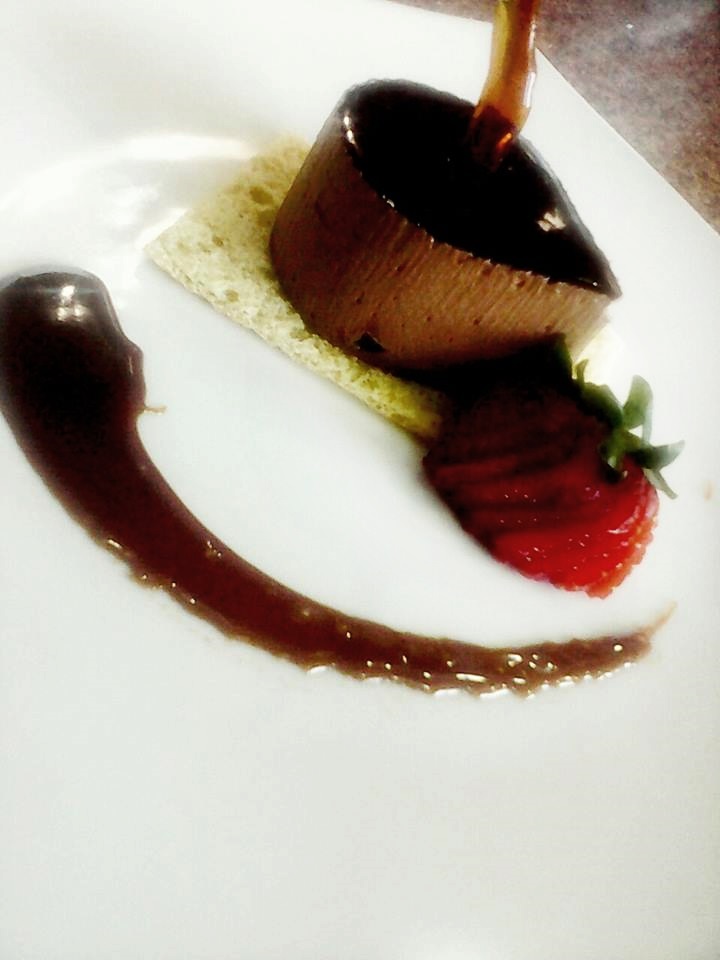 Chocolate Mousse with coffee sauce