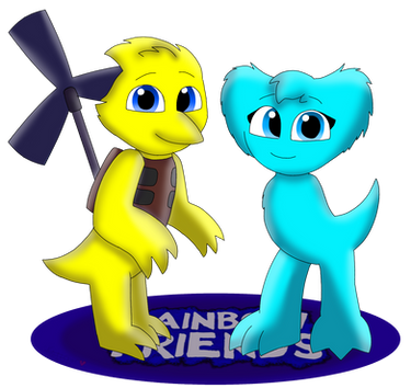 Rainbow Friends, Yellow and Cyan💛💙#rainbowfriendsanimation#yellow#c
