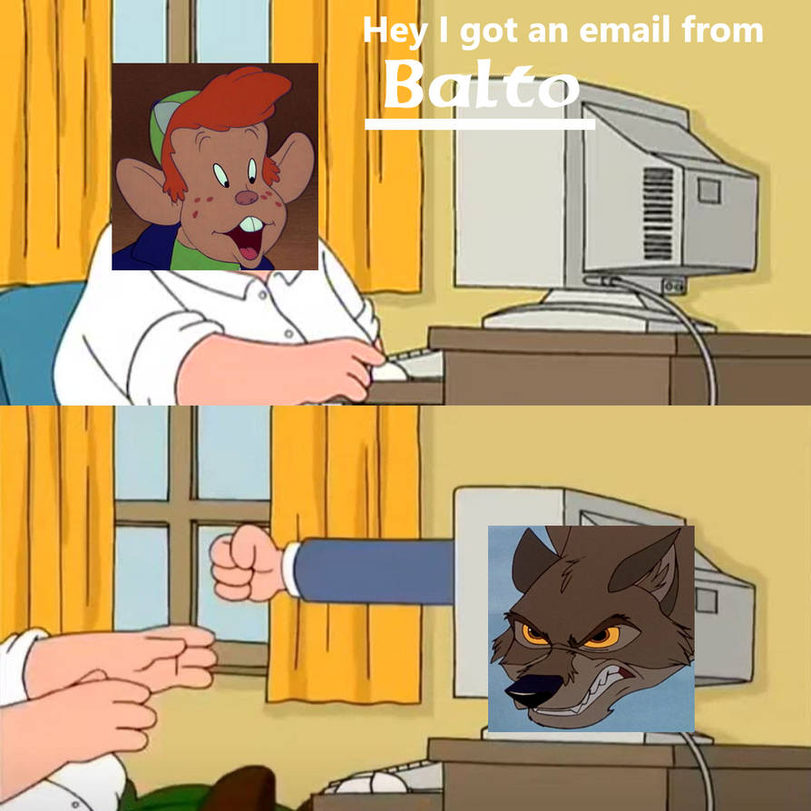 Smitty gets an email punch from Balto by Baltofan95 on DeviantArt