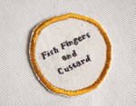 Fish Fingers and Custard badge-- available on etsy by stickfigures123