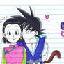 Goku and Chichi kiss