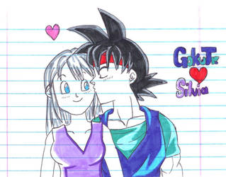 Goku Jr. and Silvia kiss