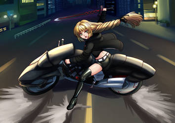 Ingrid Saber Alter bike slide