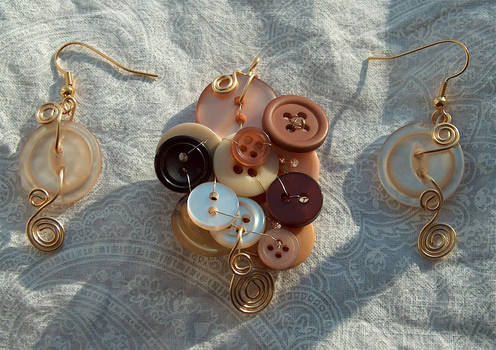 wire set 8 earthtone buttons