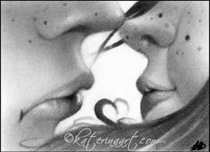 First Kiss ACEO by Katerina-Art