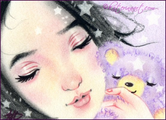 Stars are Falling Aceo Sketch