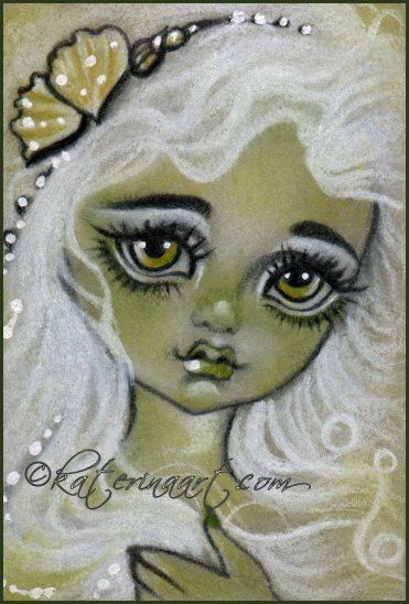 Tiny Shells ( mermaid ) ACEO