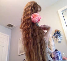 Long Hair Rapunzel  Pink Rose -STOCK