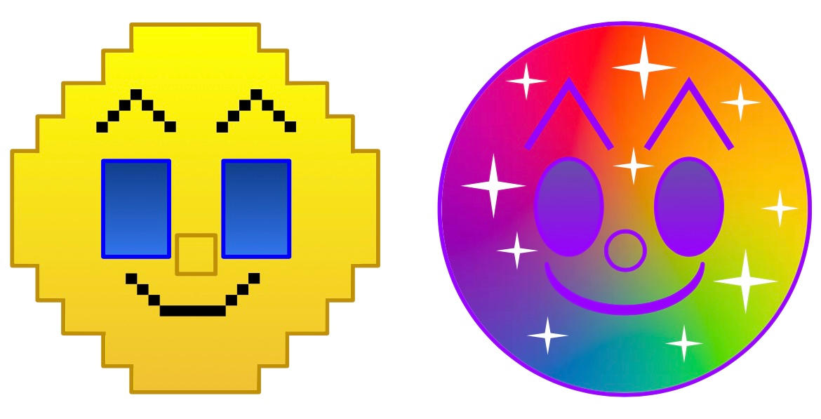 8 Bit Pac-Man And Rainbow Pac-Man Emojis! by MFsTrainsMLPArt on DeviantArt