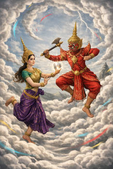 Goddess Moni Mekhala fight with the demon ReamEyso