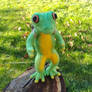 Needle felted frog