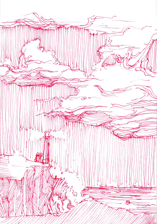 RED: Cloudy Lighthouse