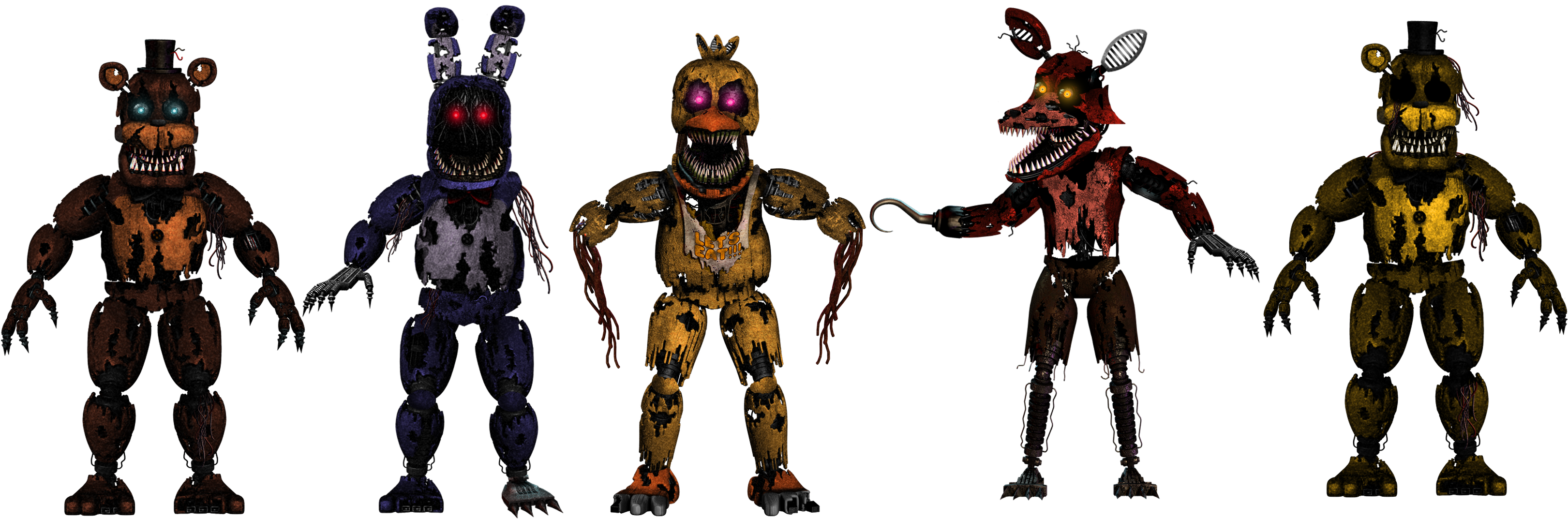 Withered FNaF3 Animatronics by LivingCorpse7 on DeviantArt