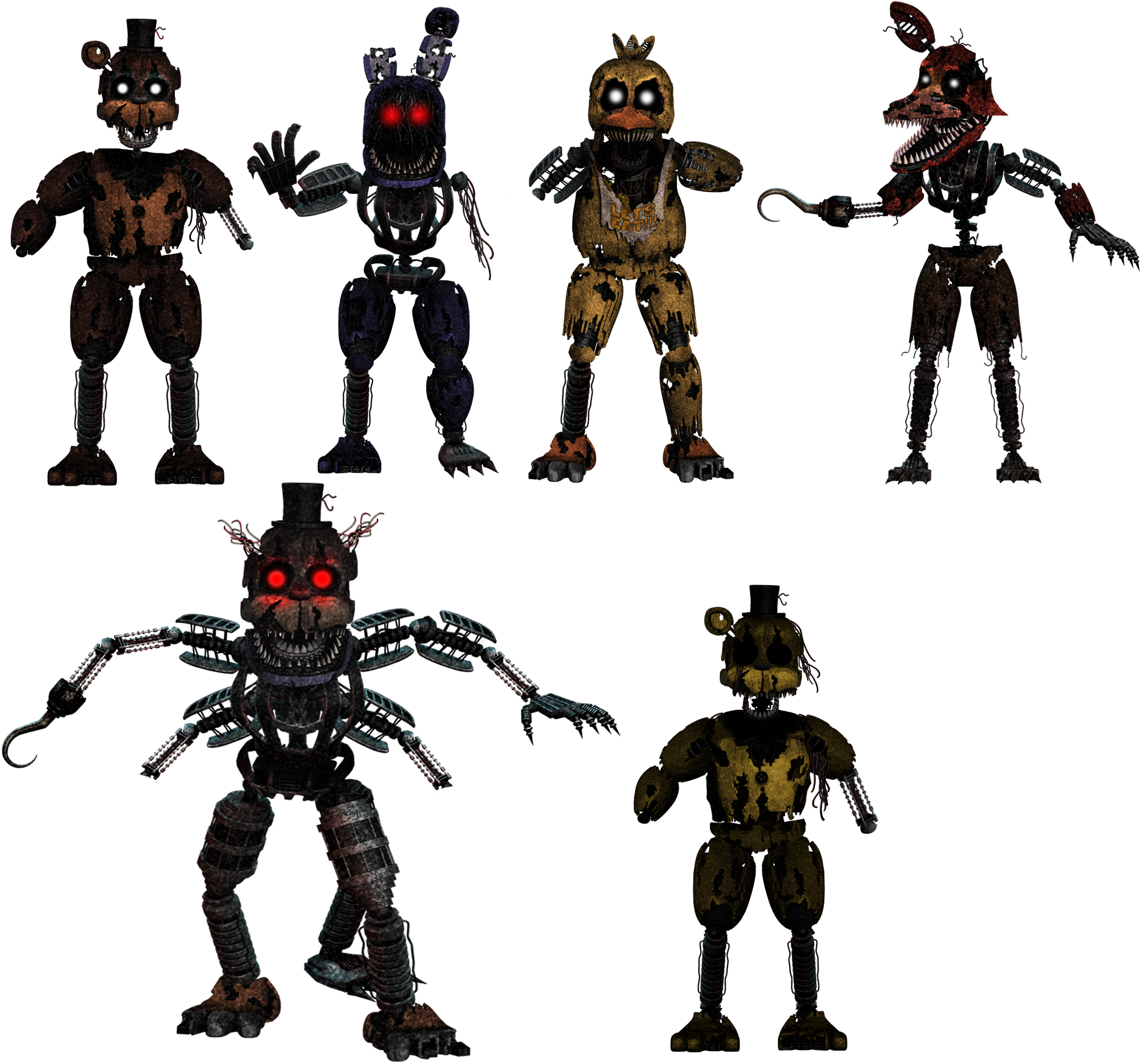 Fnaf4 Animatronics 8-bit by 133alexander on DeviantArt