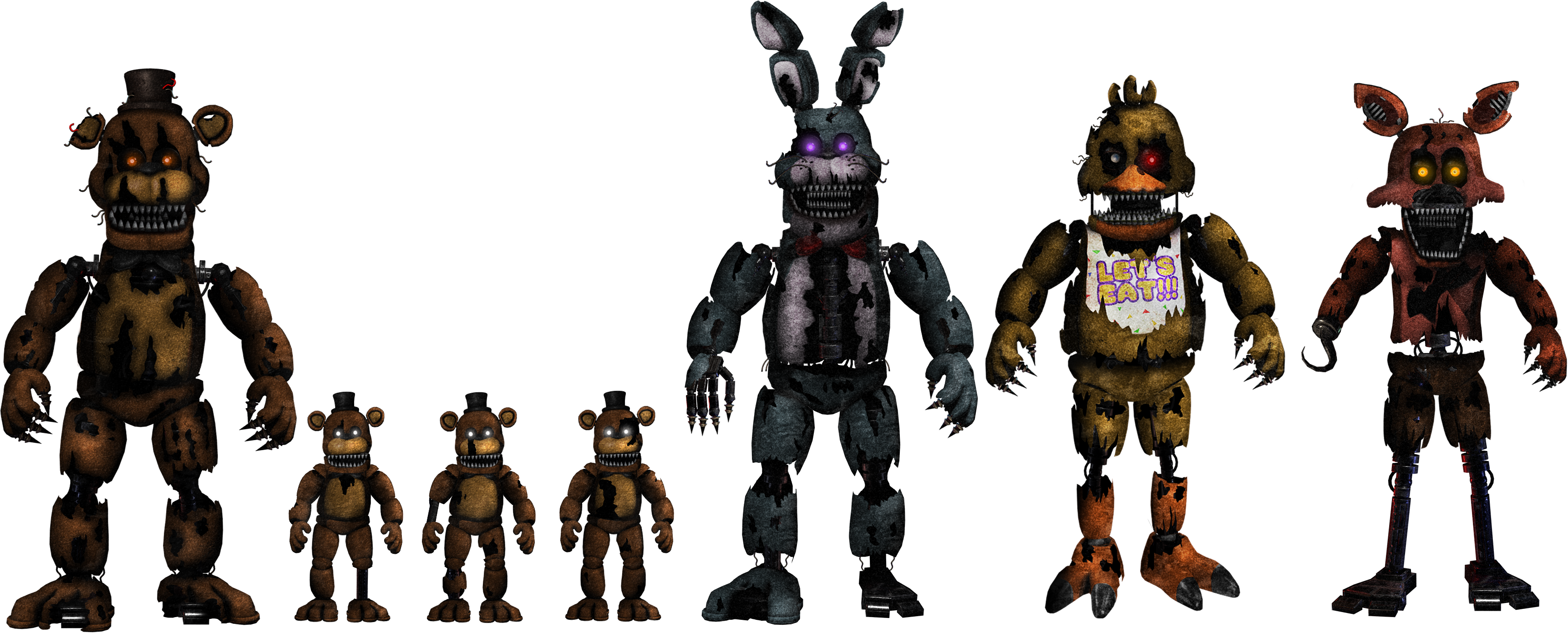 Fnaf 1 Nightmare Animatronics, HD Png Download - vhv