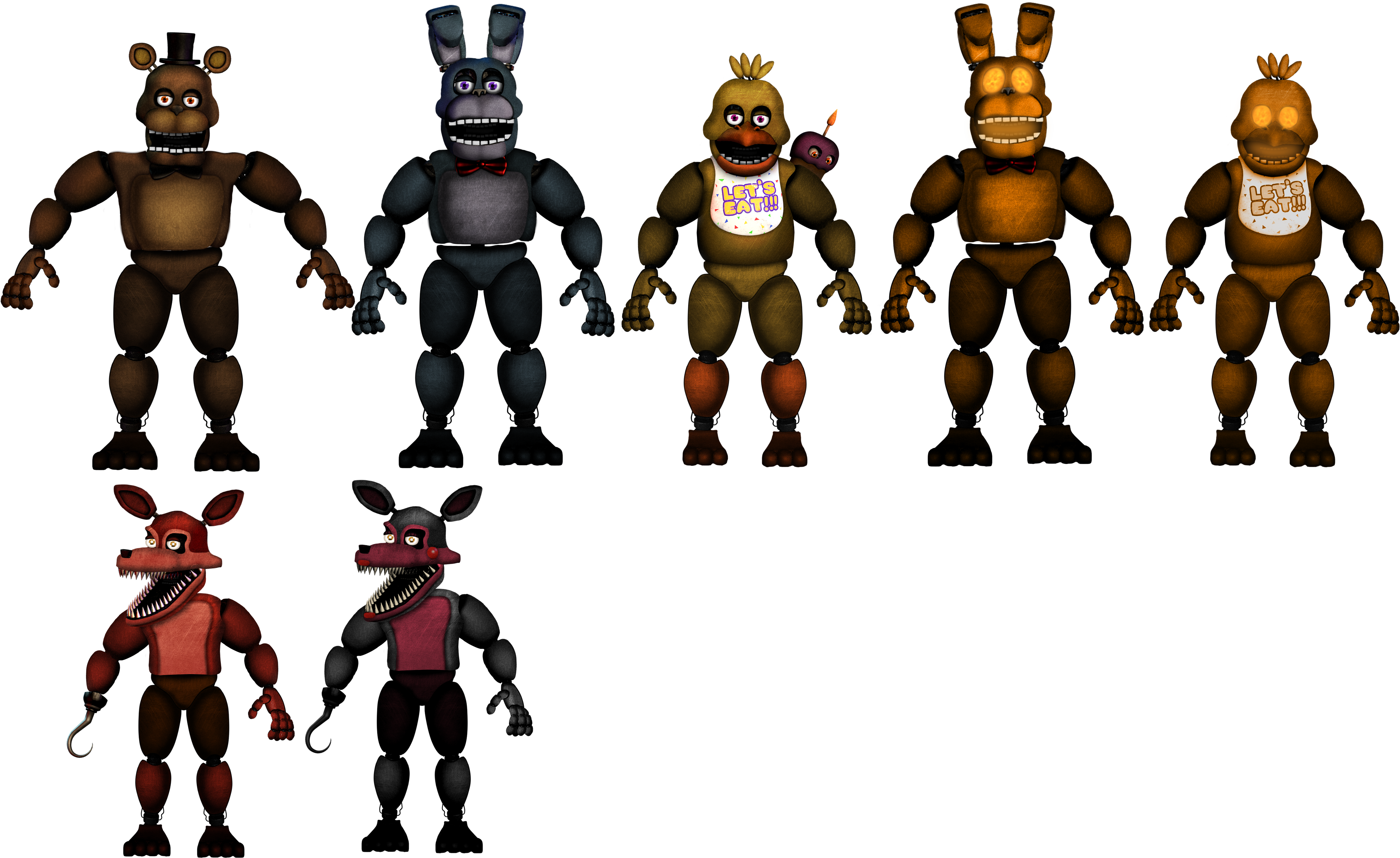 Fnaf4 Animatronics 8-bit by 133alexander on DeviantArt