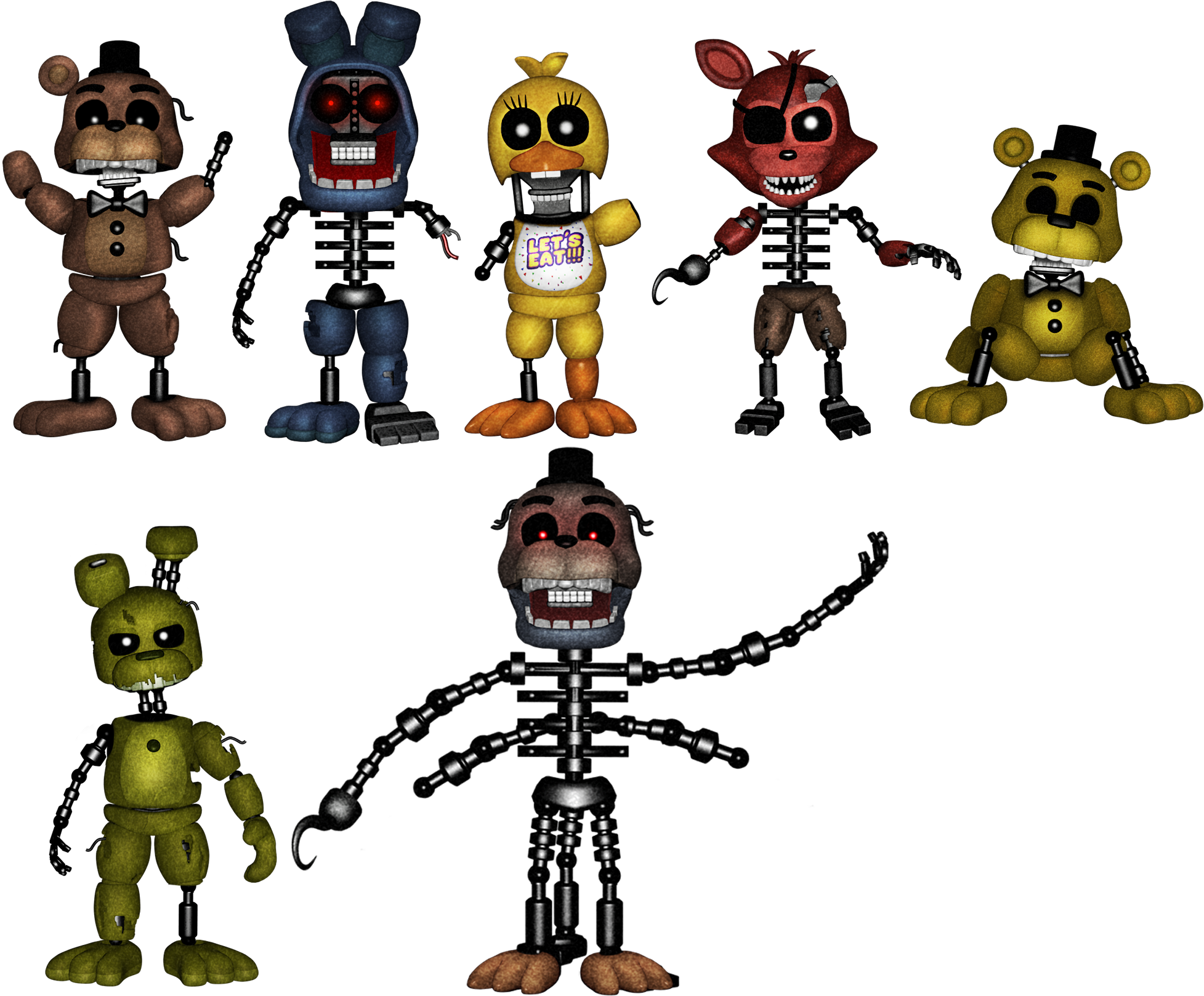 Fnaf4 Animatronics 8-bit (1part) by 133alexander on DeviantArt