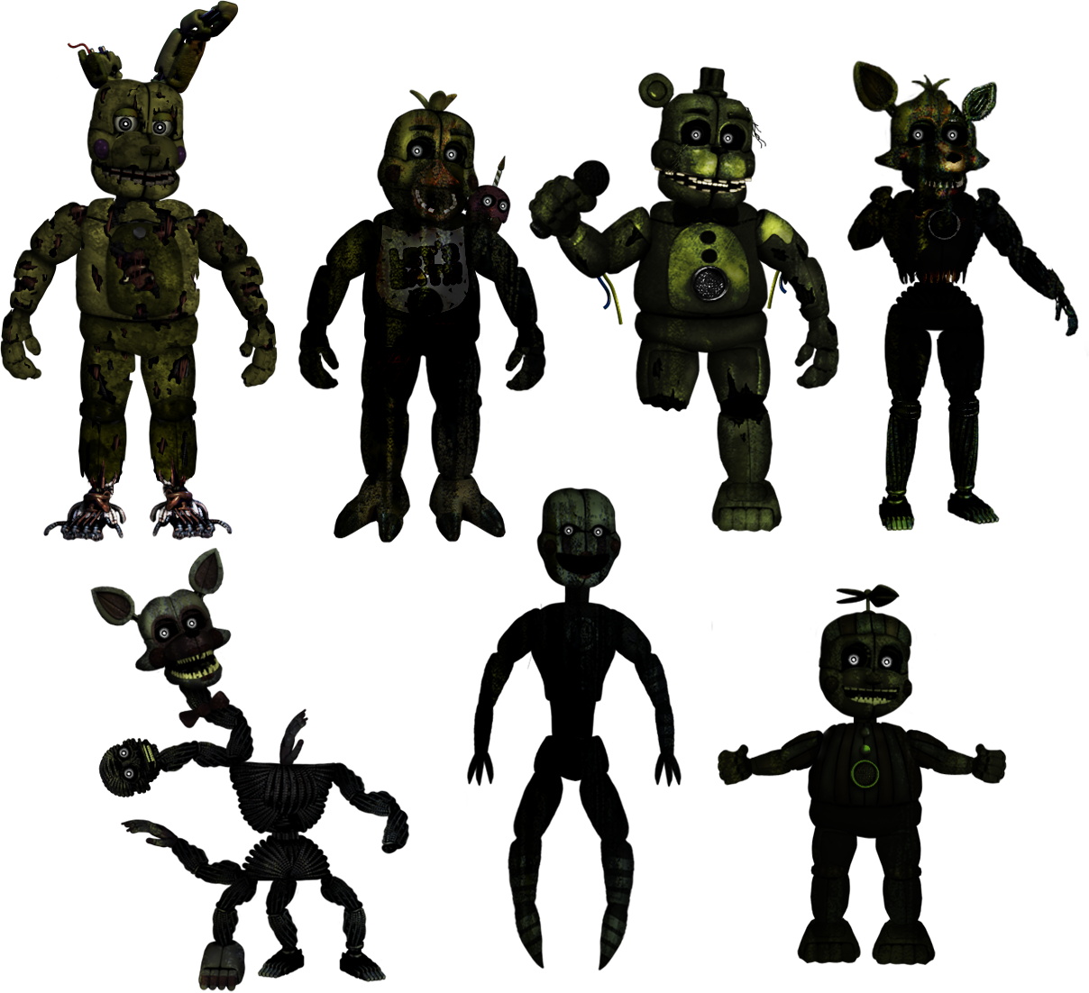 Fixed FNaF3 Animatronics by LivingCorpse7 on DeviantArt