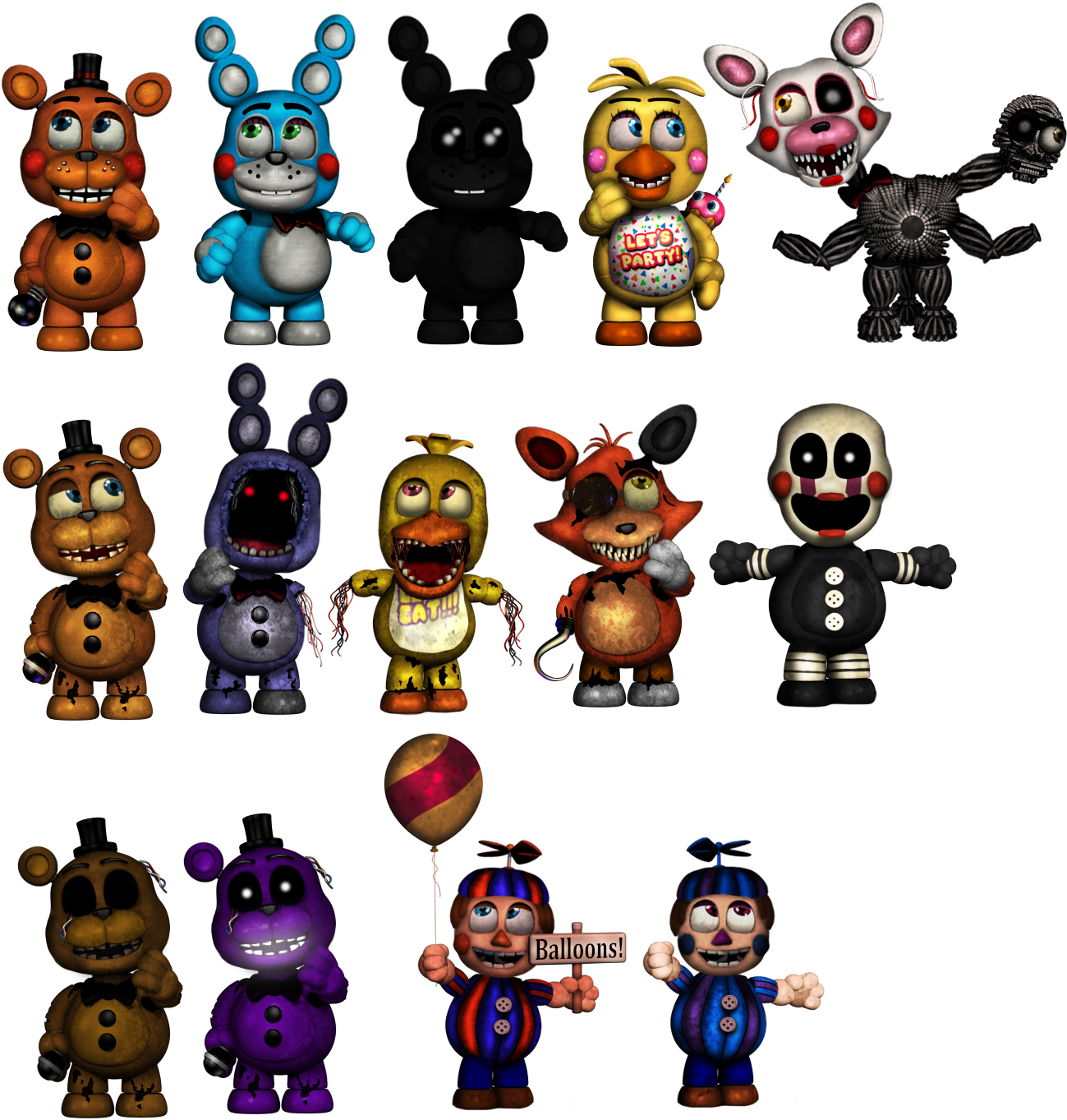 Funtime Animatronics fnaf3 by LivingCorpse7 on DeviantArt