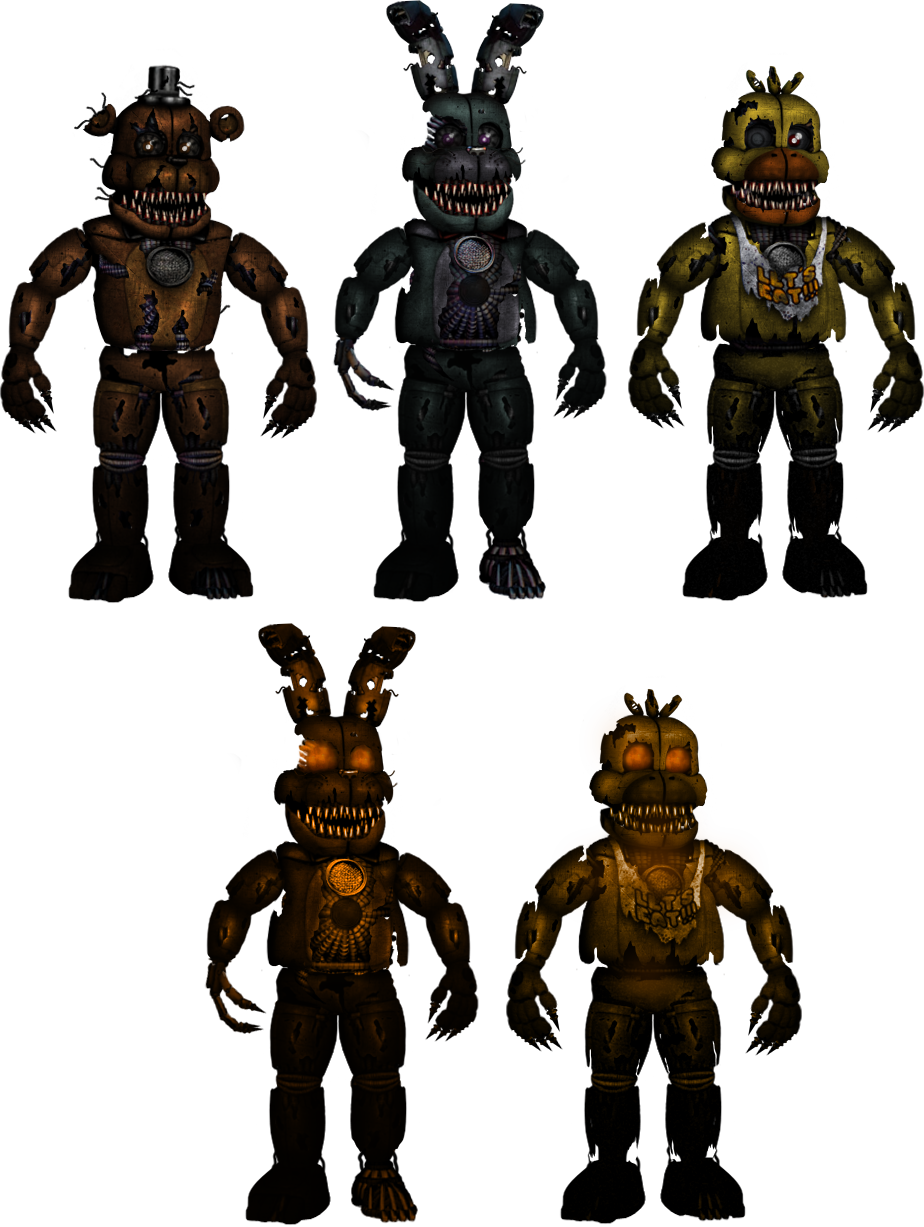 Withered FNaF3 Animatronics by LivingCorpse7 on DeviantArt