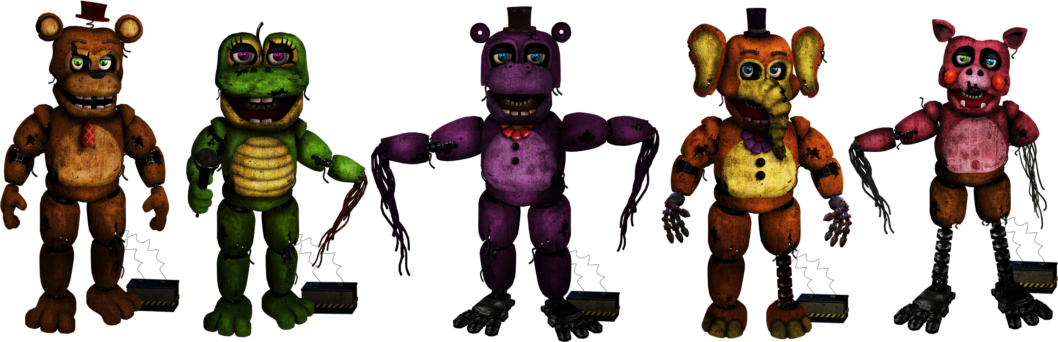 BLENDER FNAF] Withered chica custom night by springyt on DeviantArt