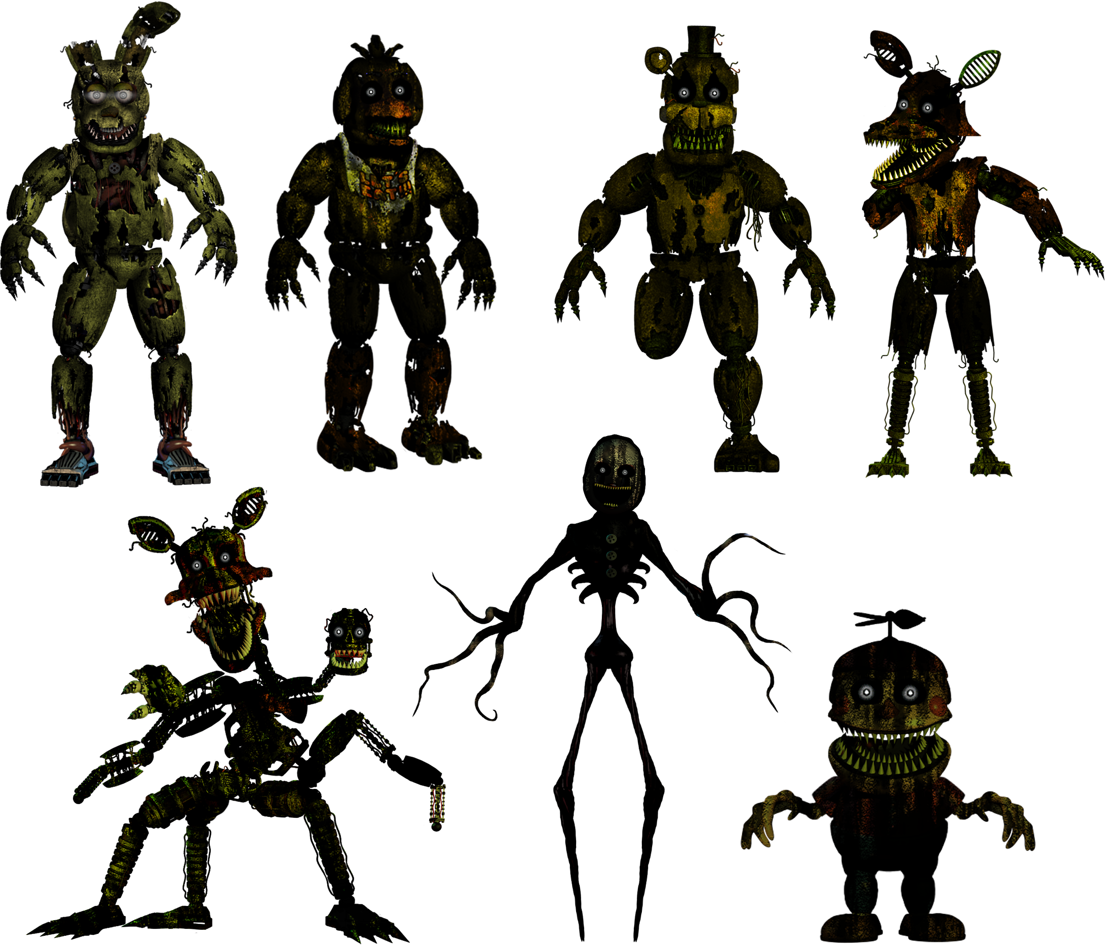 FNAF 3 NIGHTMARE MODE + ANIMATRONICS REAL NAMES