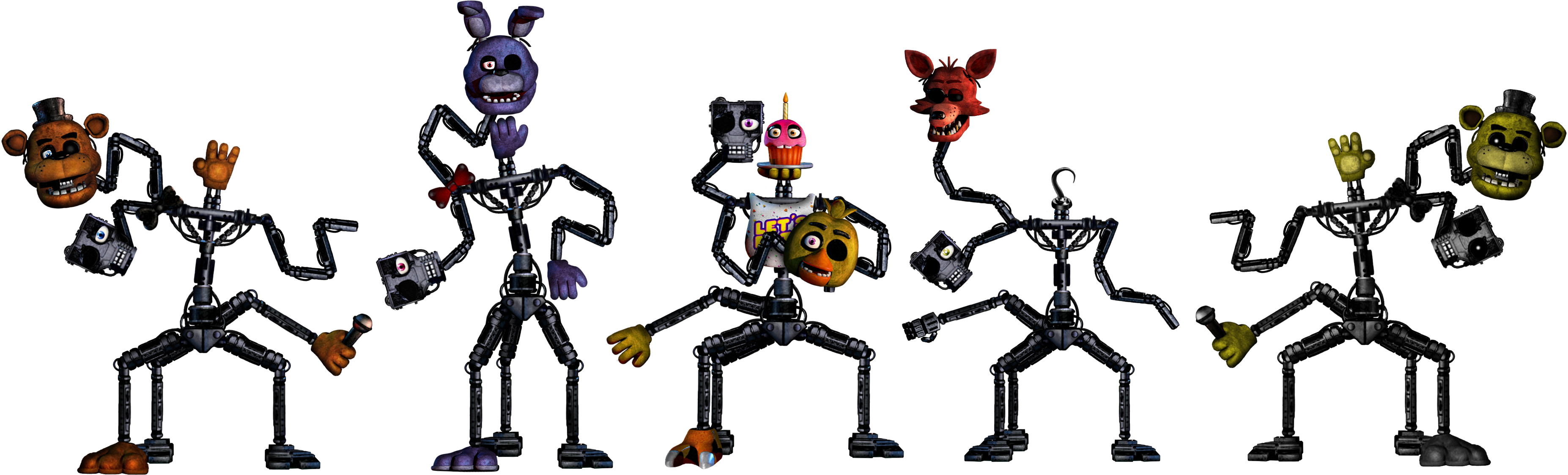 Fnaf 1 Animatronics Complete by Bantranic on DeviantArt