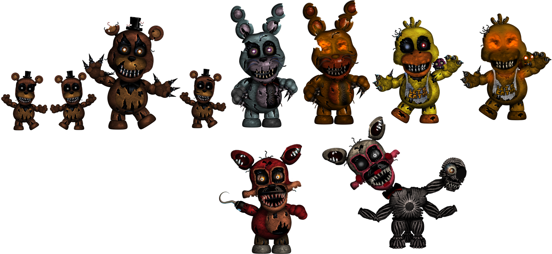 Fnaf4 Animatronics 8-bit by 133alexander on DeviantArt