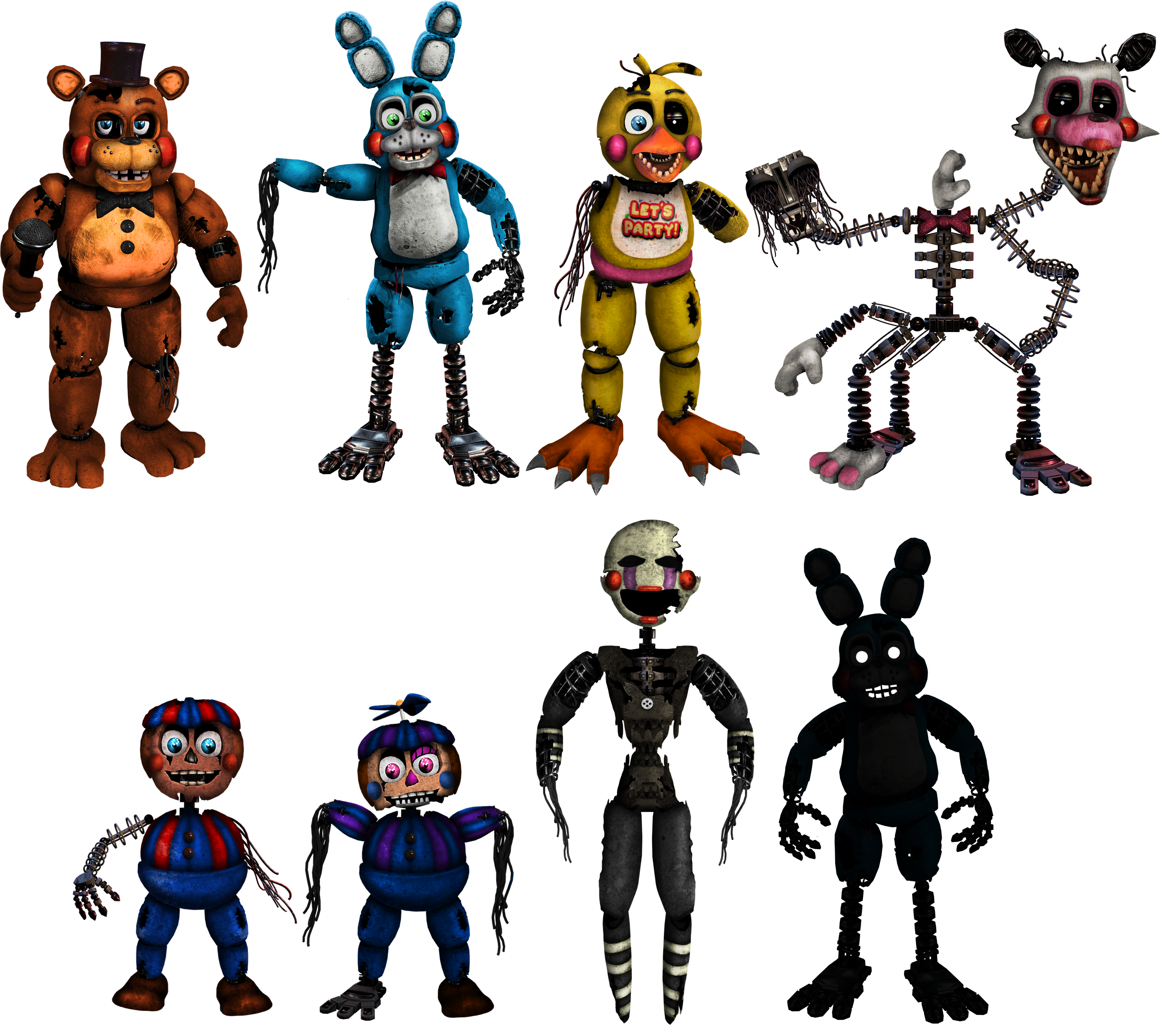 fnaf action figures wave 5 ( fnaf withered animatronics action