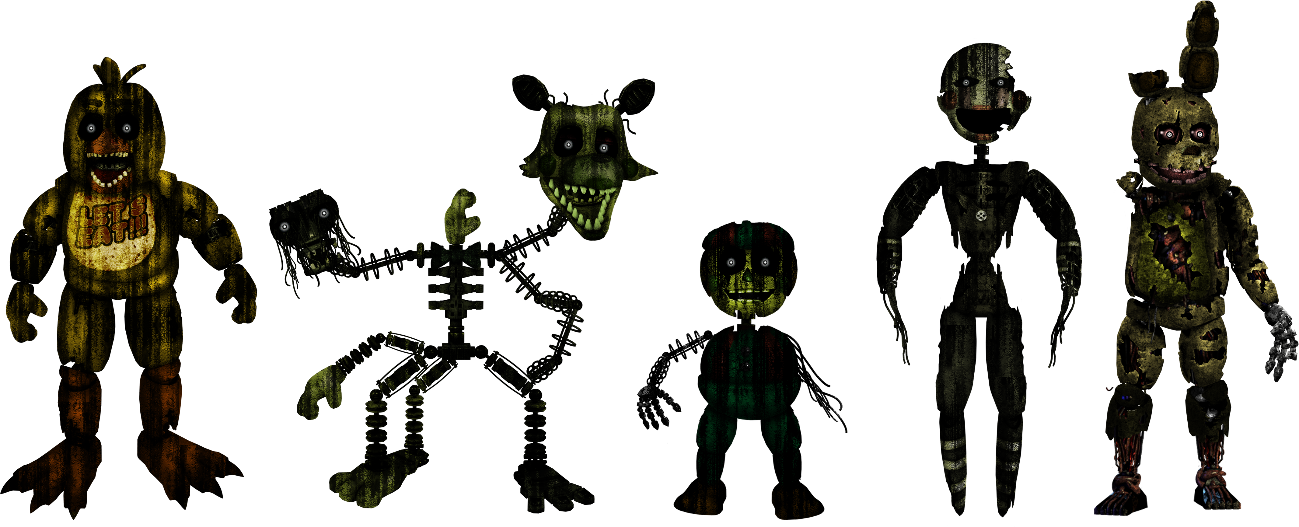 Withered FNaF3 Animatronics by LivingCorpse7 on DeviantArt