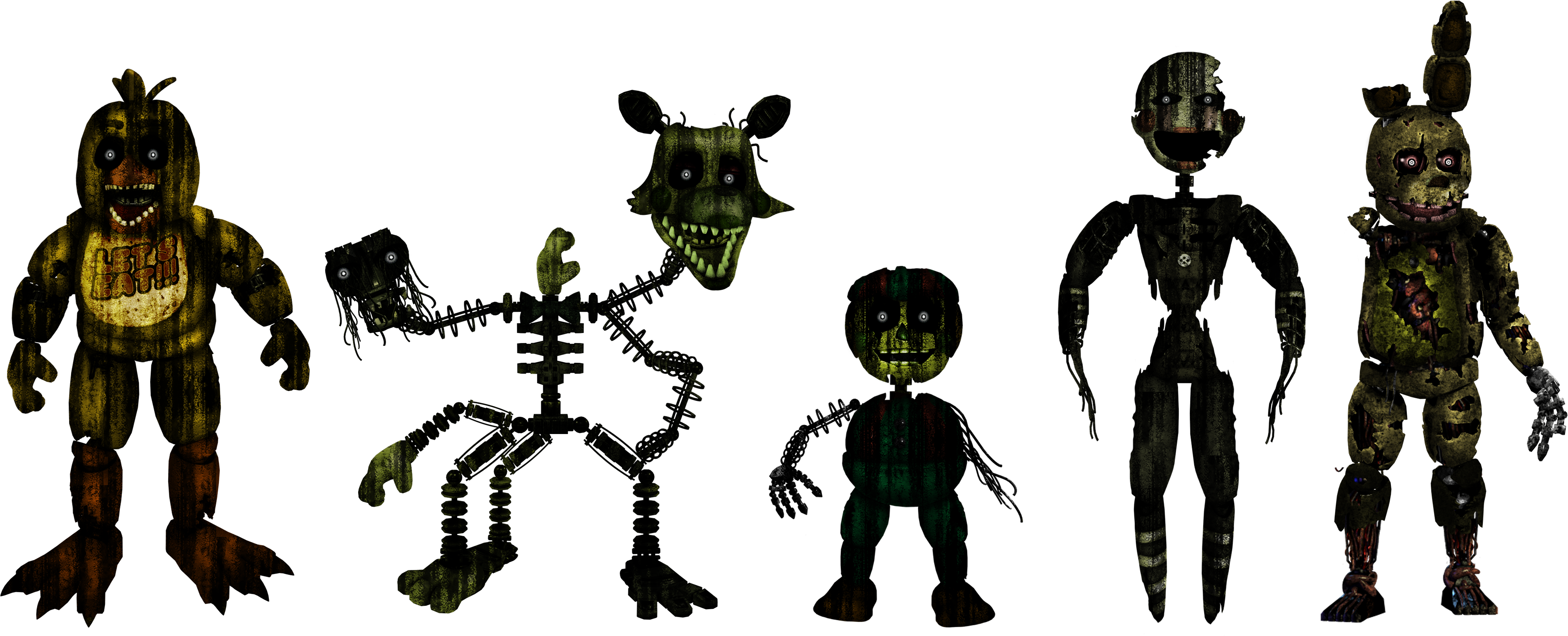 FNAF 3 Withered Animatronics