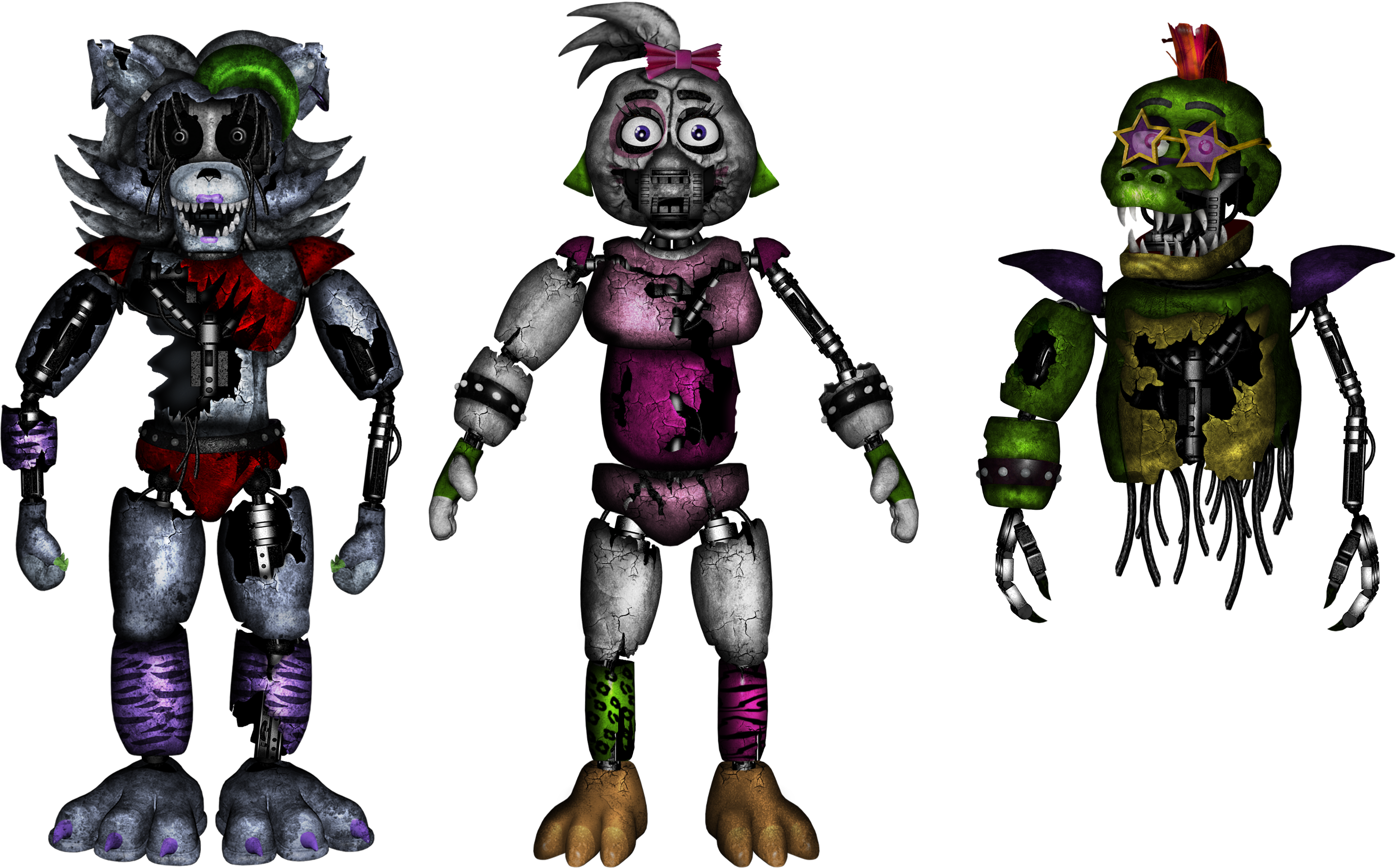 Broken FNaF 1 animatronics(Remake) by Fnaf-fan201 on DeviantArt