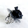 Gothic black rose ring