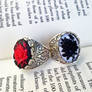 Red Rose Black Rose Cameo Ring