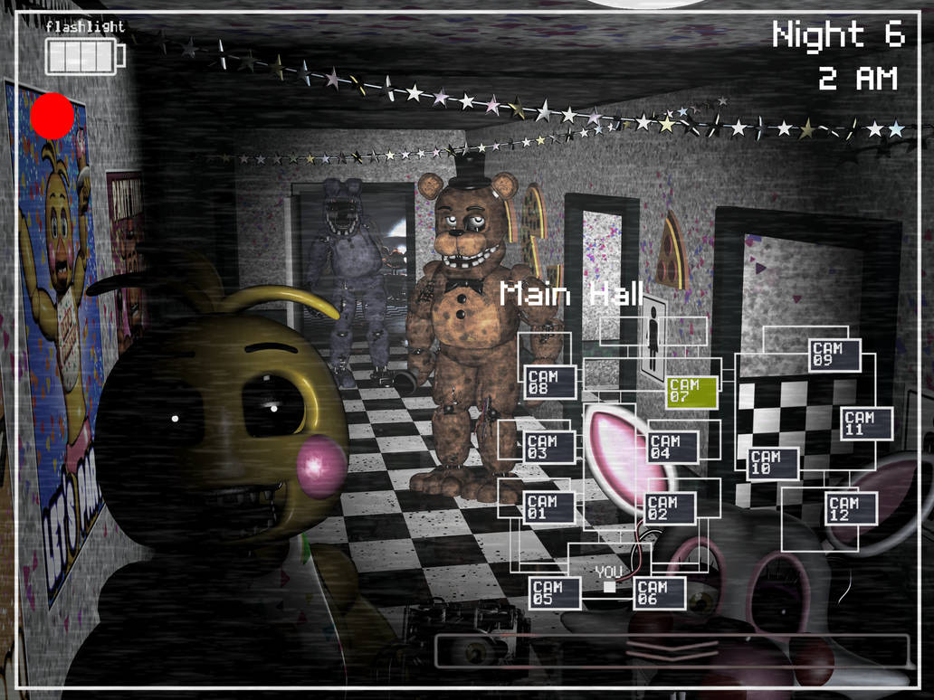 fnaf 2 main hall sfm recreation (camera alt) by ITrashman115 on DeviantArt