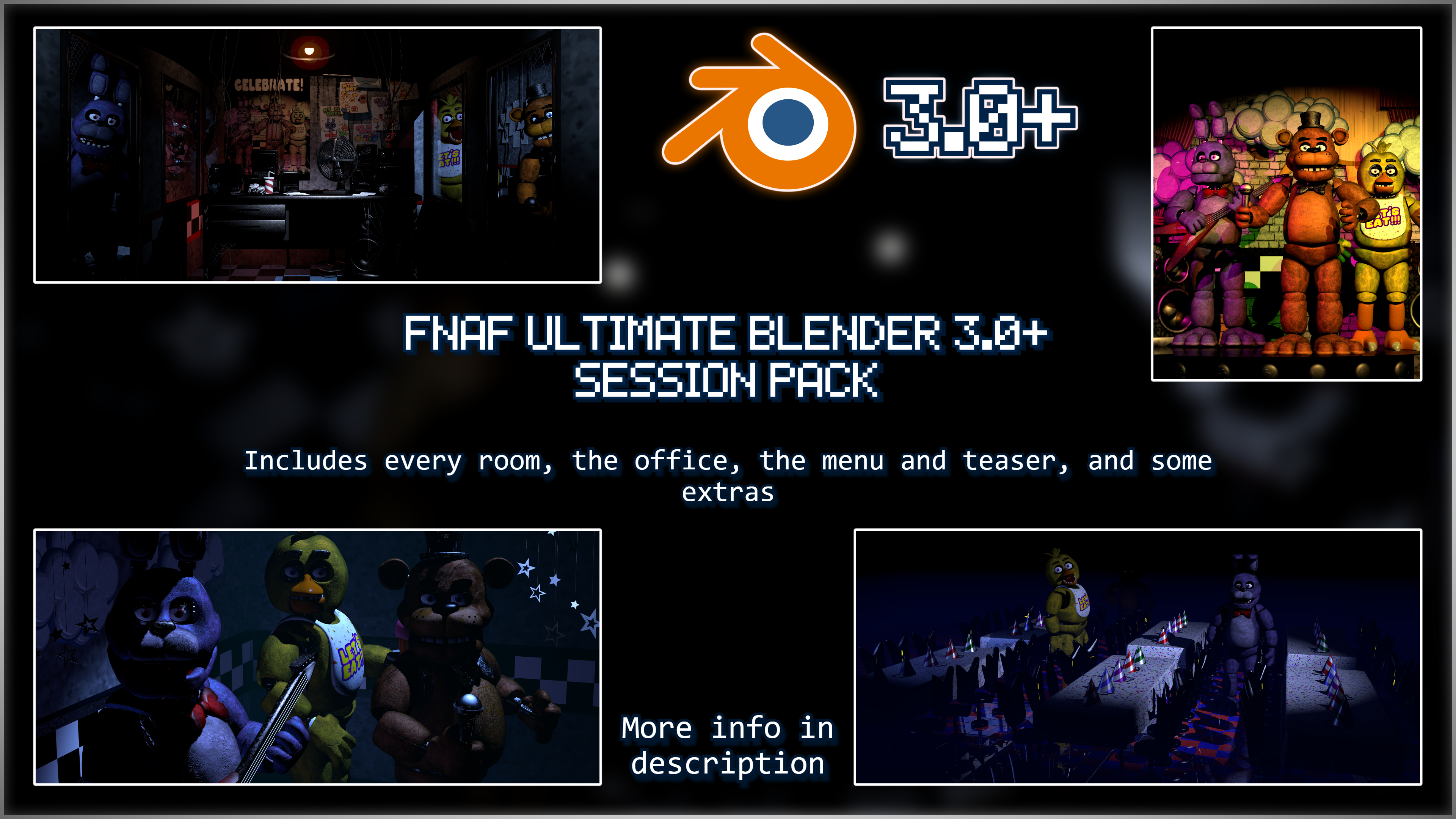 BUSTERS on X: FNAF 1 Retextures Pack Release! For BLENDER 3.2