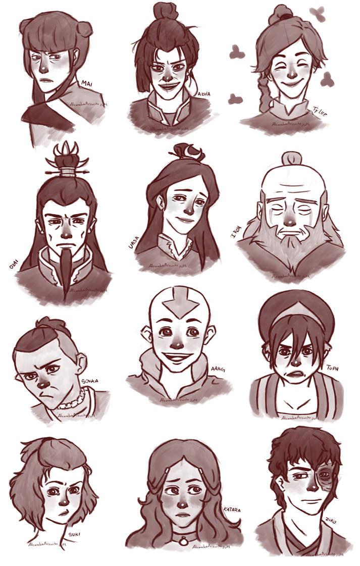 ATLA Characters by madnessmiss-aeac on DeviantArt
