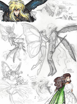 Laby sketches: Jareth and Sarah as fairies