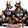 Eating Papa John's Pizza While Watching Football