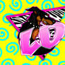 Lady Doberman Logo 90s Style Wallpaper