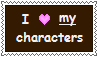 I love my characters stamp