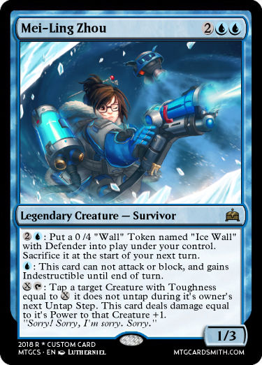 overwatch mtg cards set for fans! - magic the gathering post Mei-Ling Zhou MTG by Sleepysrh