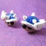 Mario blue shell earrings