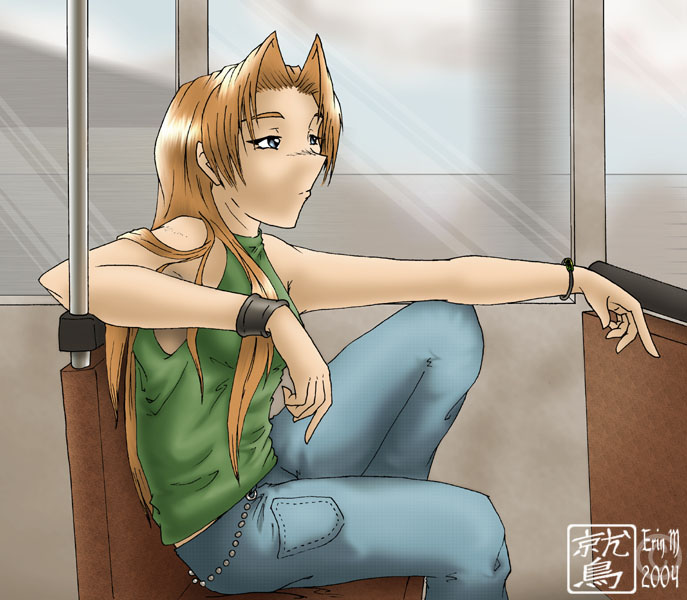 Angel riding a Bus